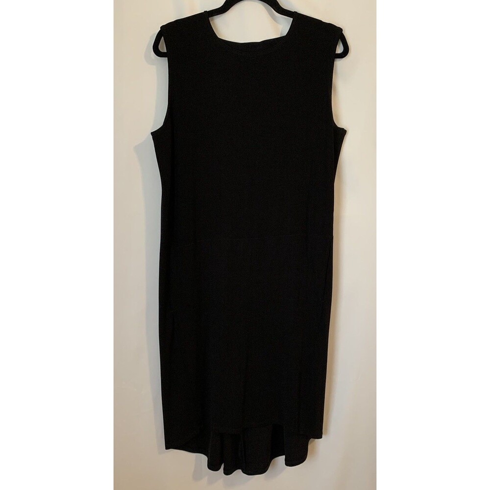 Chicos Travelers Size 2 Womens Large Dress Hi Low Knee Length Pockets V Back